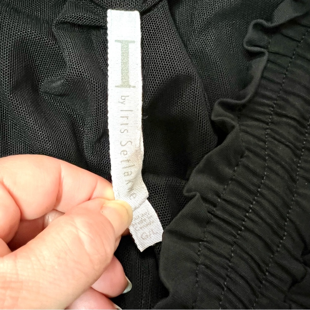 Iris Setlakwe Black w/ White Side-Stripe Paper Bag Waistband Jogger Track Pants - Picture 10 of 12